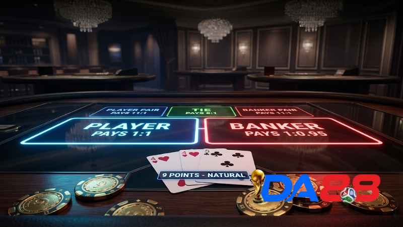 Hướng dẫn luật chơi và tỷ lệ thưởng game bài Baccarat
